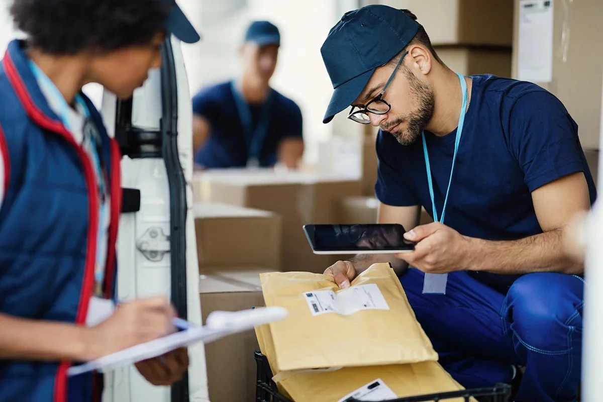 A Fulfillment team verifying shipping orders to ensure order accuracy.