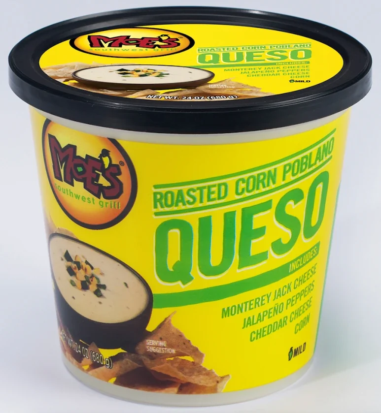 Moe's Southwest Grill full-color cup packaging featuring food photography